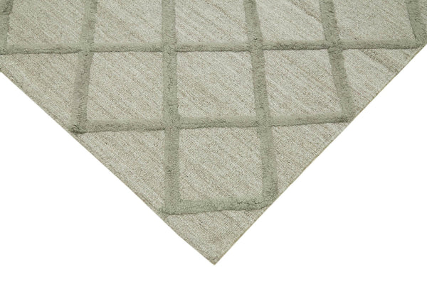 Nepal Geometric Gri Geometrik Yün Pamuk El Dokuma Halısı 274x365 Agacan