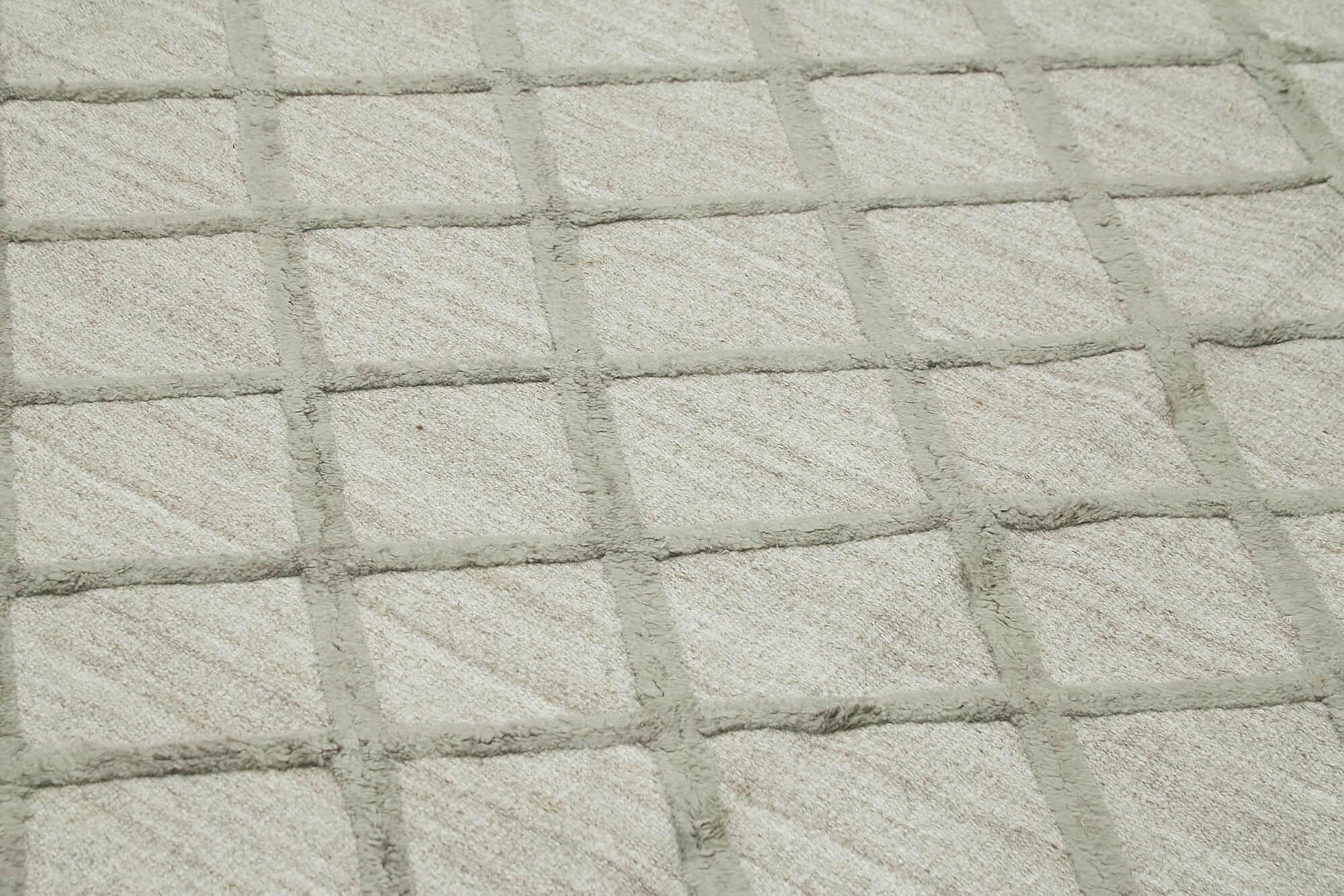 Nepal Geometric Gri Geometrik Yün Pamuk El Dokuma Halısı 274x365 Agacan