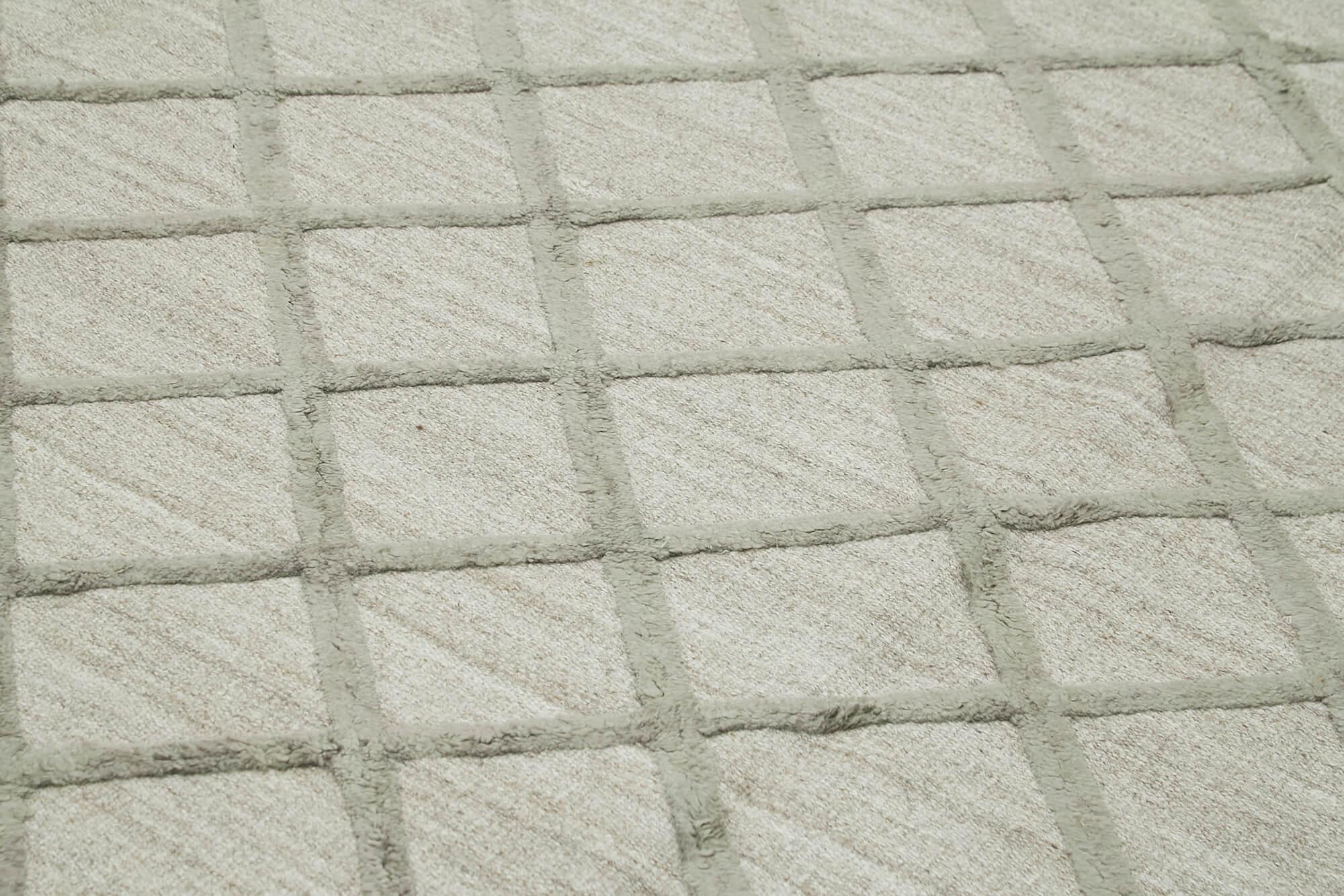 Nepal Geometric Gri Geometrik Yün Pamuk El Dokuma Halısı 274x365 Agacan