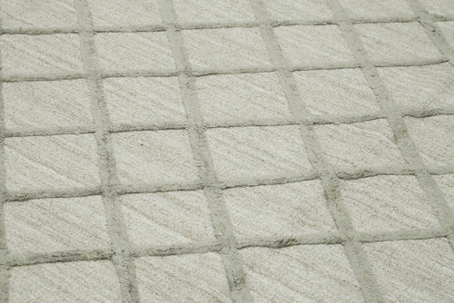 Nepal Geometric Gri Geometrik Yün Pamuk El Dokuma Halısı 274x365 Agacan