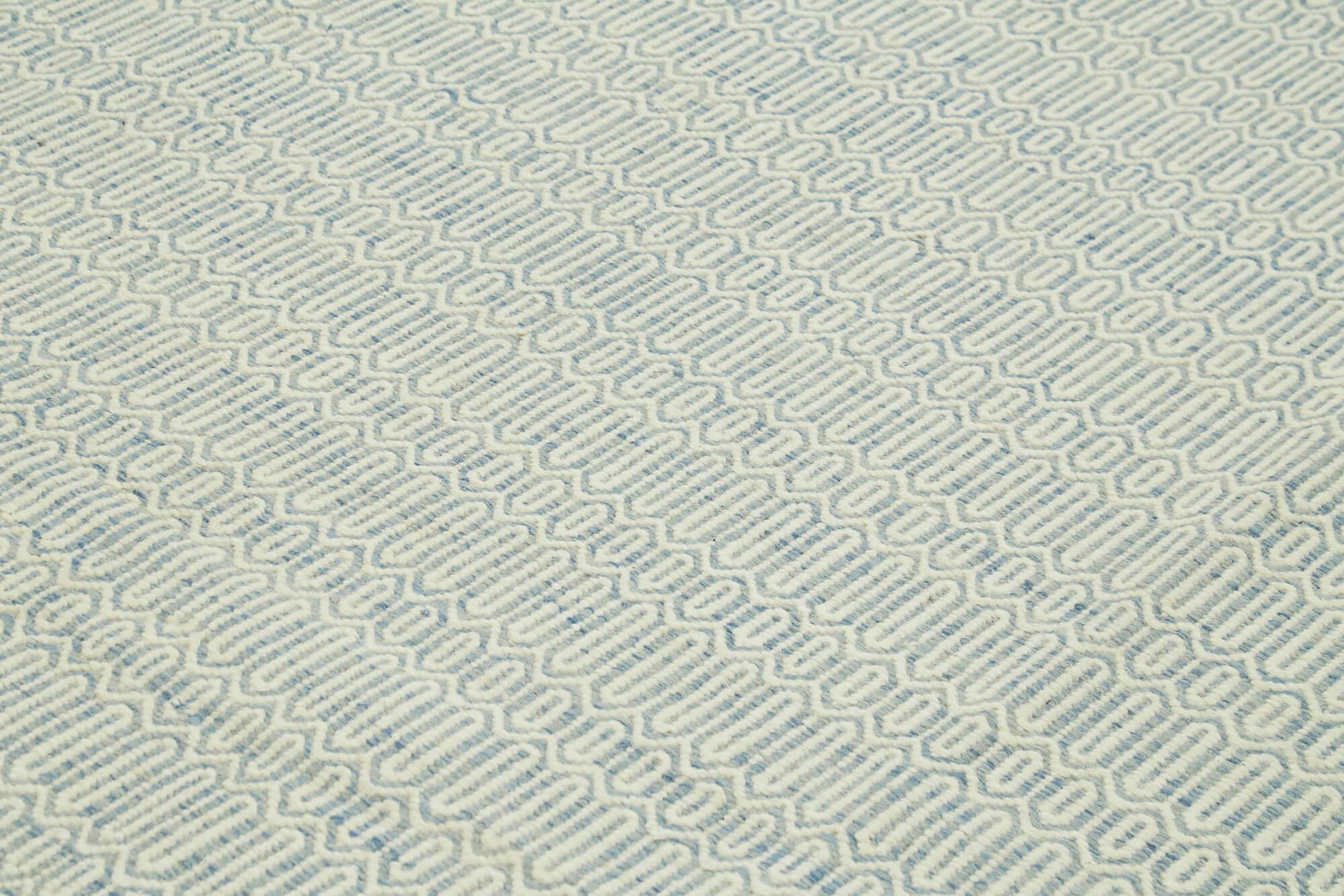 Nepal Geometric Mavi Geometrik Yün Pamuk El Dokuma Halısı 274x366 Agacan