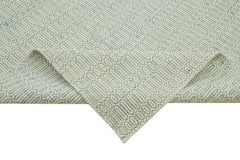 Nepal Geometric Mavi Geometrik Yün Pamuk El Dokuma Halısı 274x366 Agacan