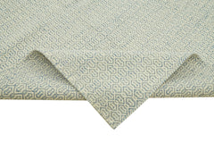 Nepal Geometric Mavi Geometrik Yün Pamuk El Dokuma Halısı 274x366 Agacan