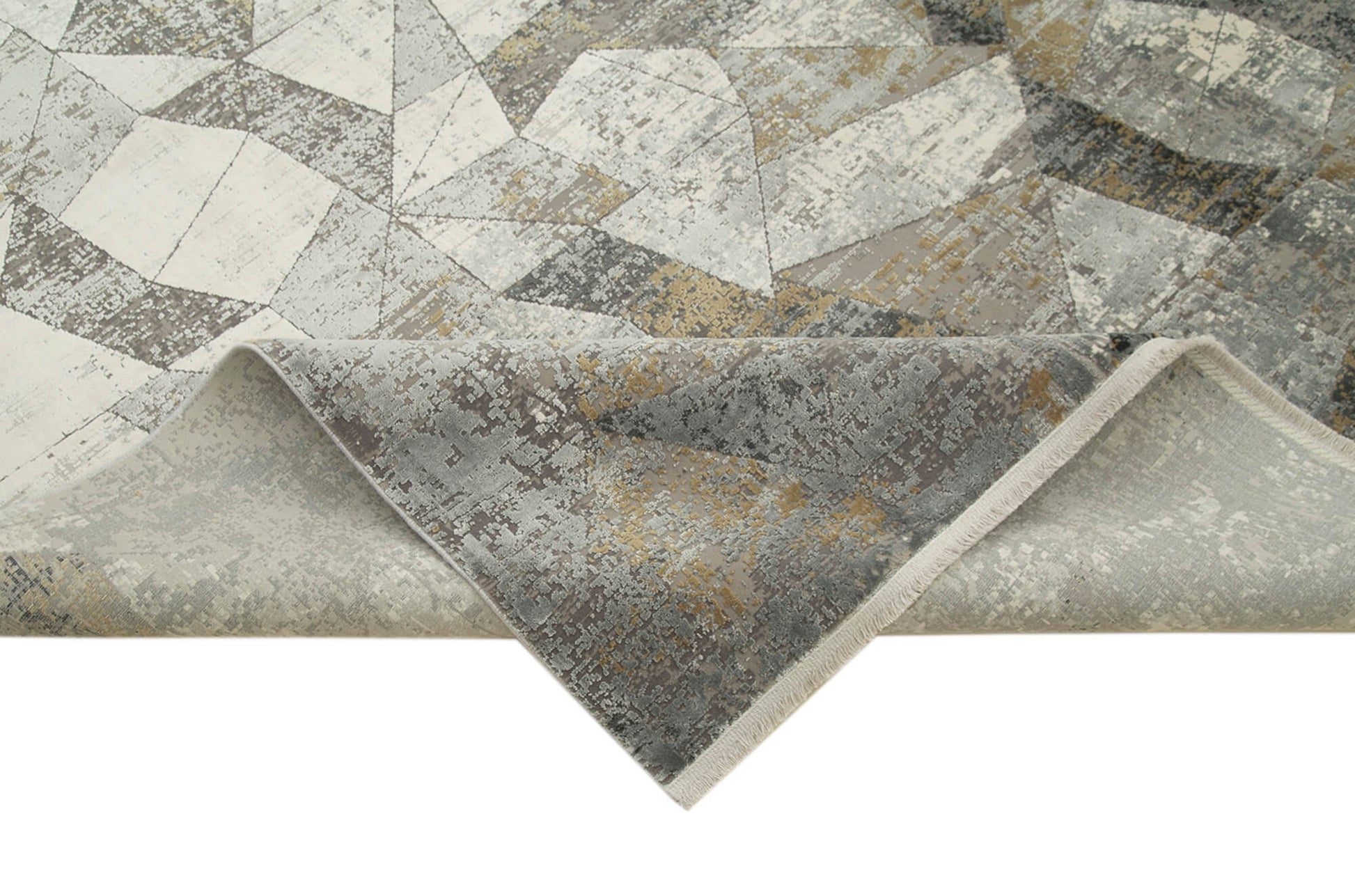 Soho VintageGri Eskitme Viskon Akrilik El Dokuma Halısı 259x351 Agacan