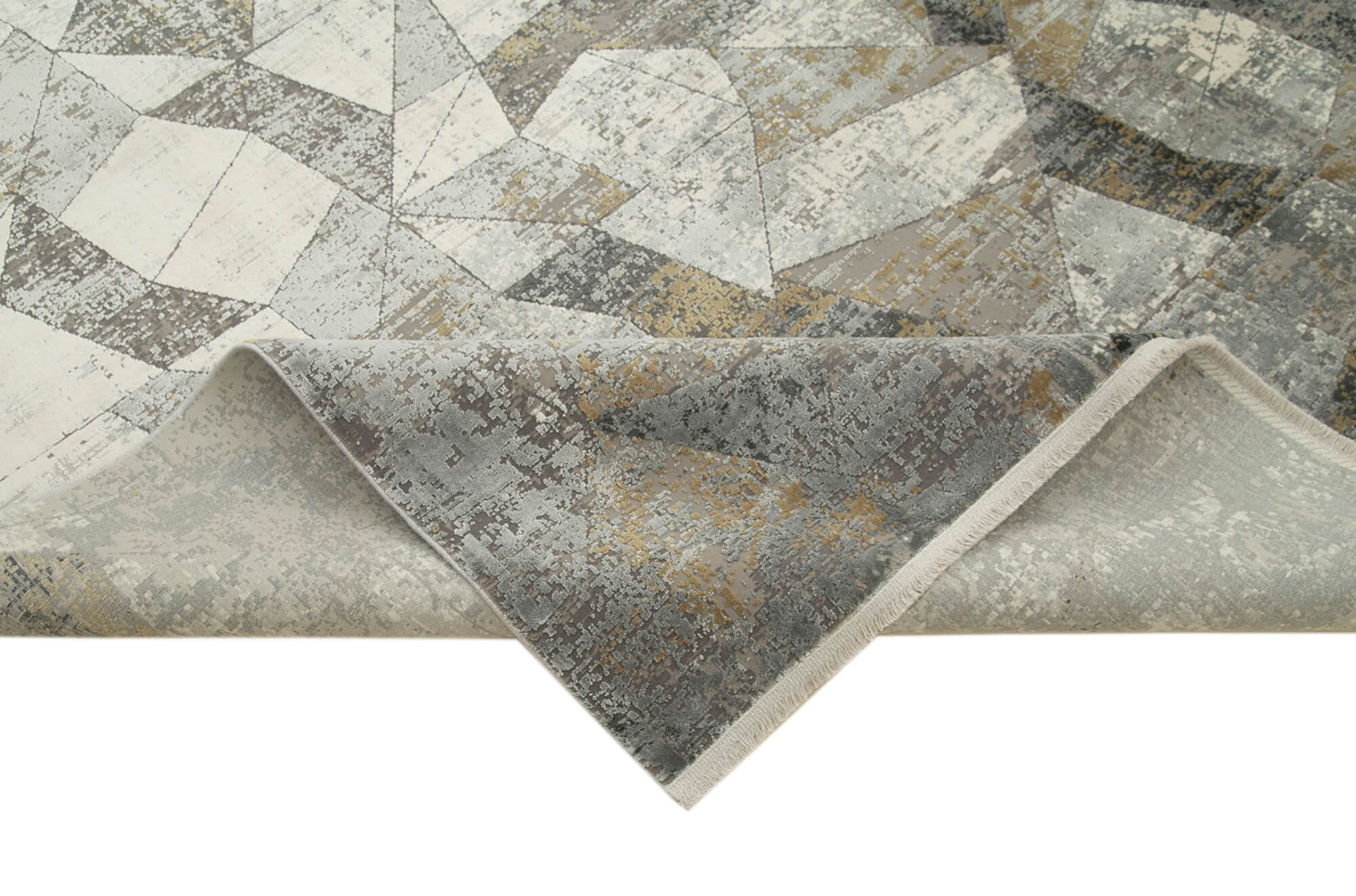 Soho VintageGri Eskitme Viskon Akrilik El Dokuma Halısı 259x351 Agacan