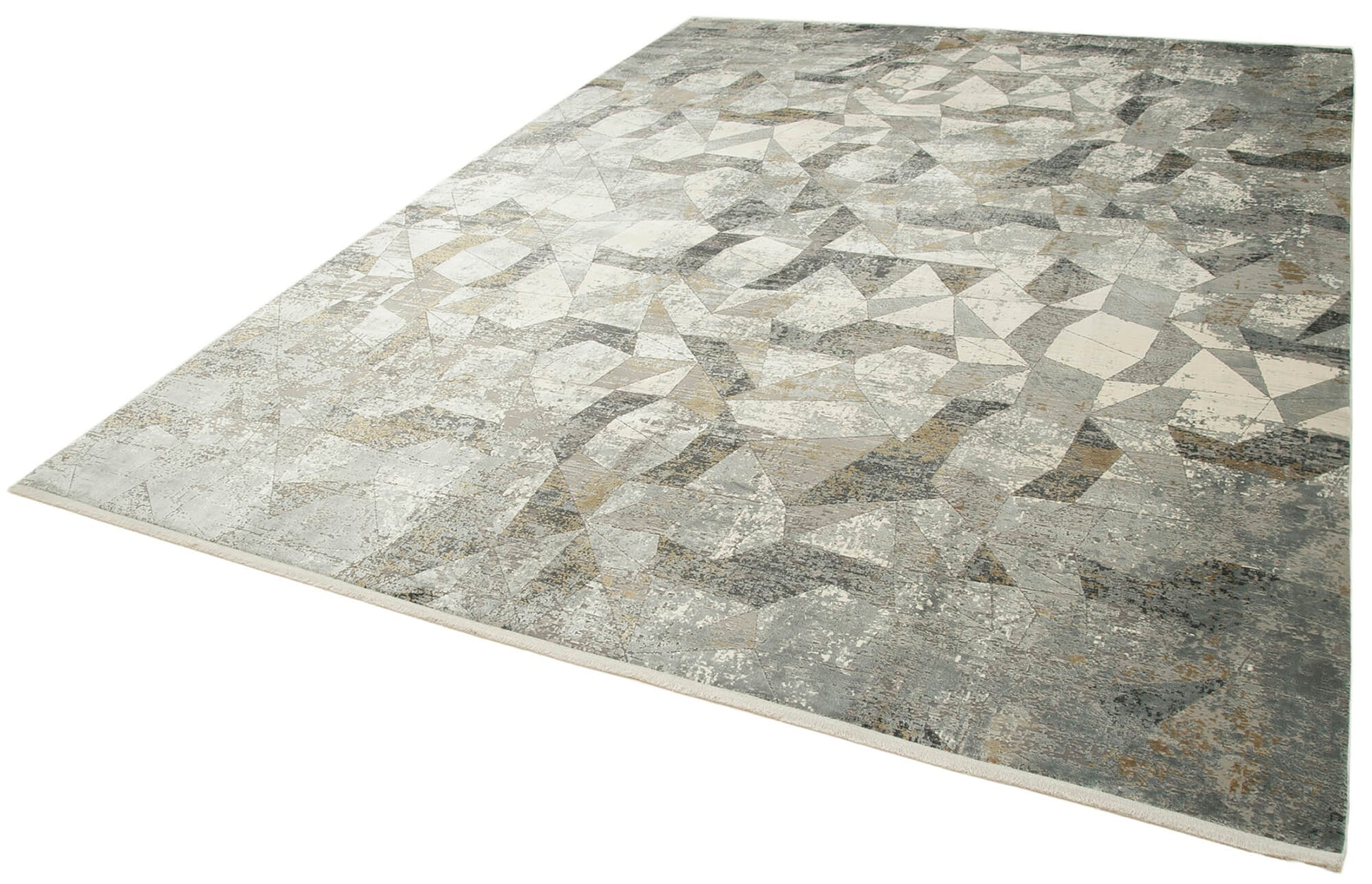 Soho VintageGri Eskitme Viskon Akrilik El Dokuma Halısı 259x351 Agacan