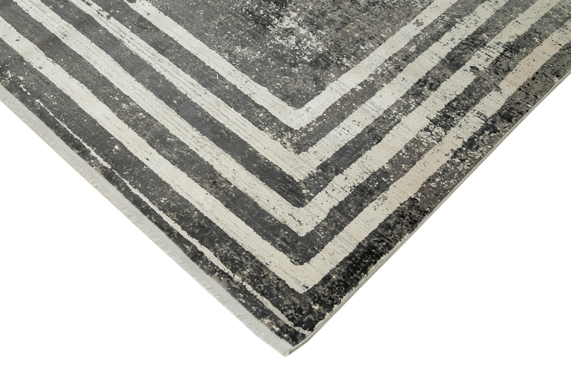 Soho VintageGri Eskitme Viskon Akrilik El Dokuma Halısı 240x340 Agacan