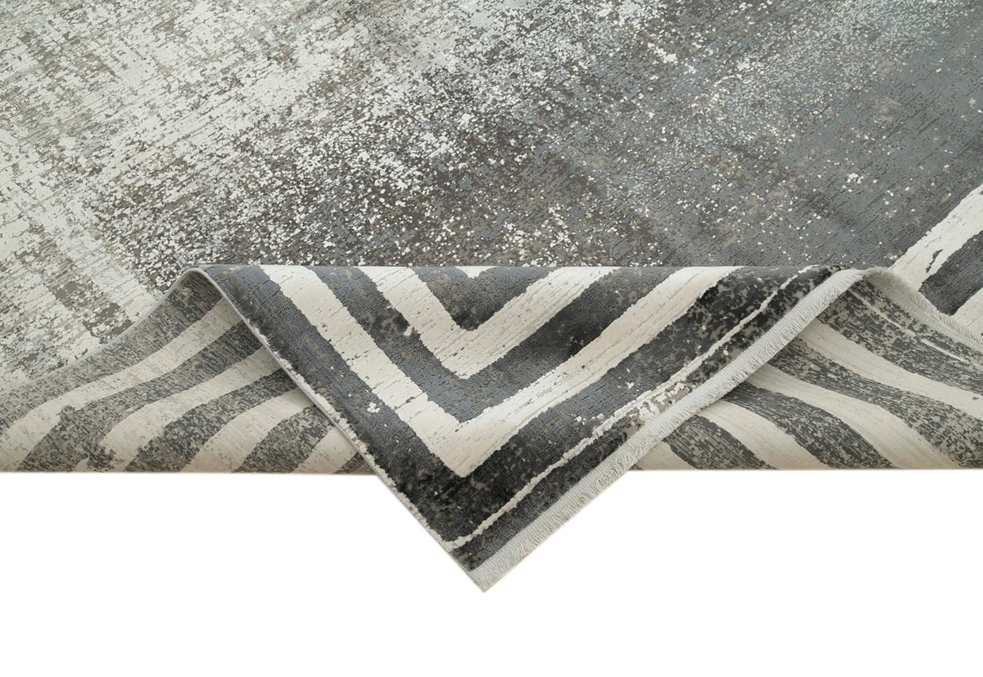 Soho VintageGri Eskitme Viskon Akrilik El Dokuma Halısı 240x340 Agacan