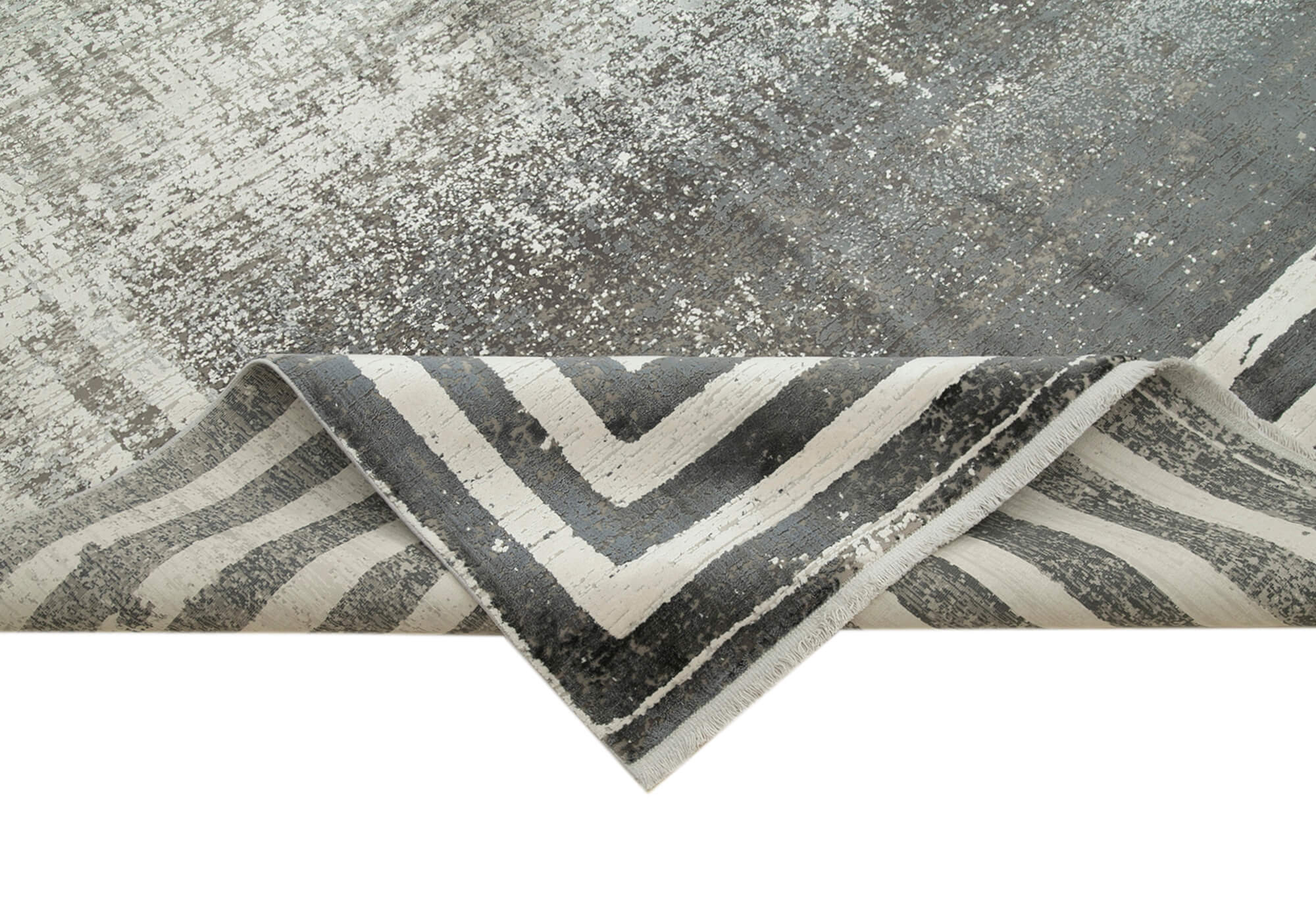 Soho VintageGri Eskitme Viskon Akrilik El Dokuma Halısı 240x340 Agacan