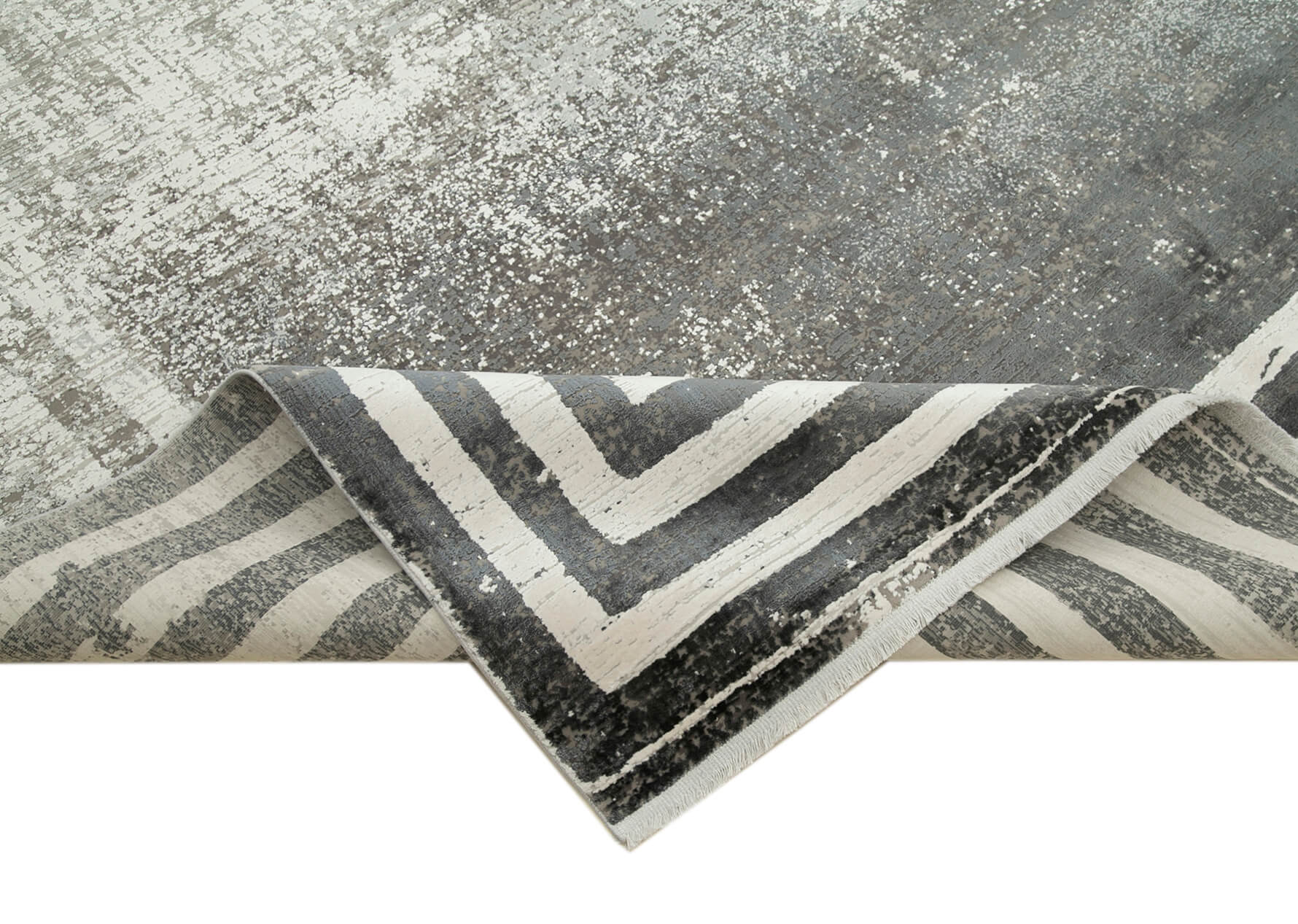 Soho VintageGri Eskitme Viskon Akrilik El Dokuma Halısı 240x340 Agacan