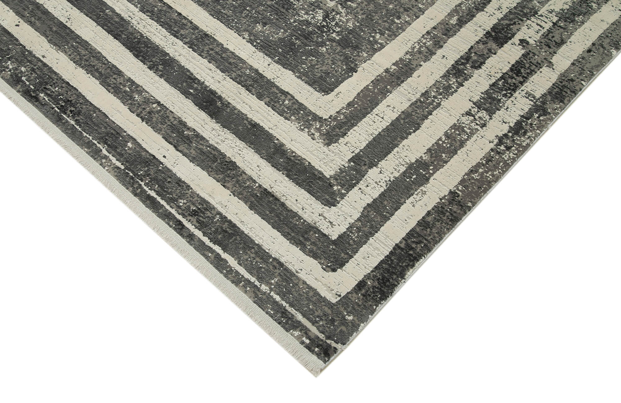 Soho VintageGri Eskitme Viskon Akrilik El Dokuma Halısı 240x340 Agacan