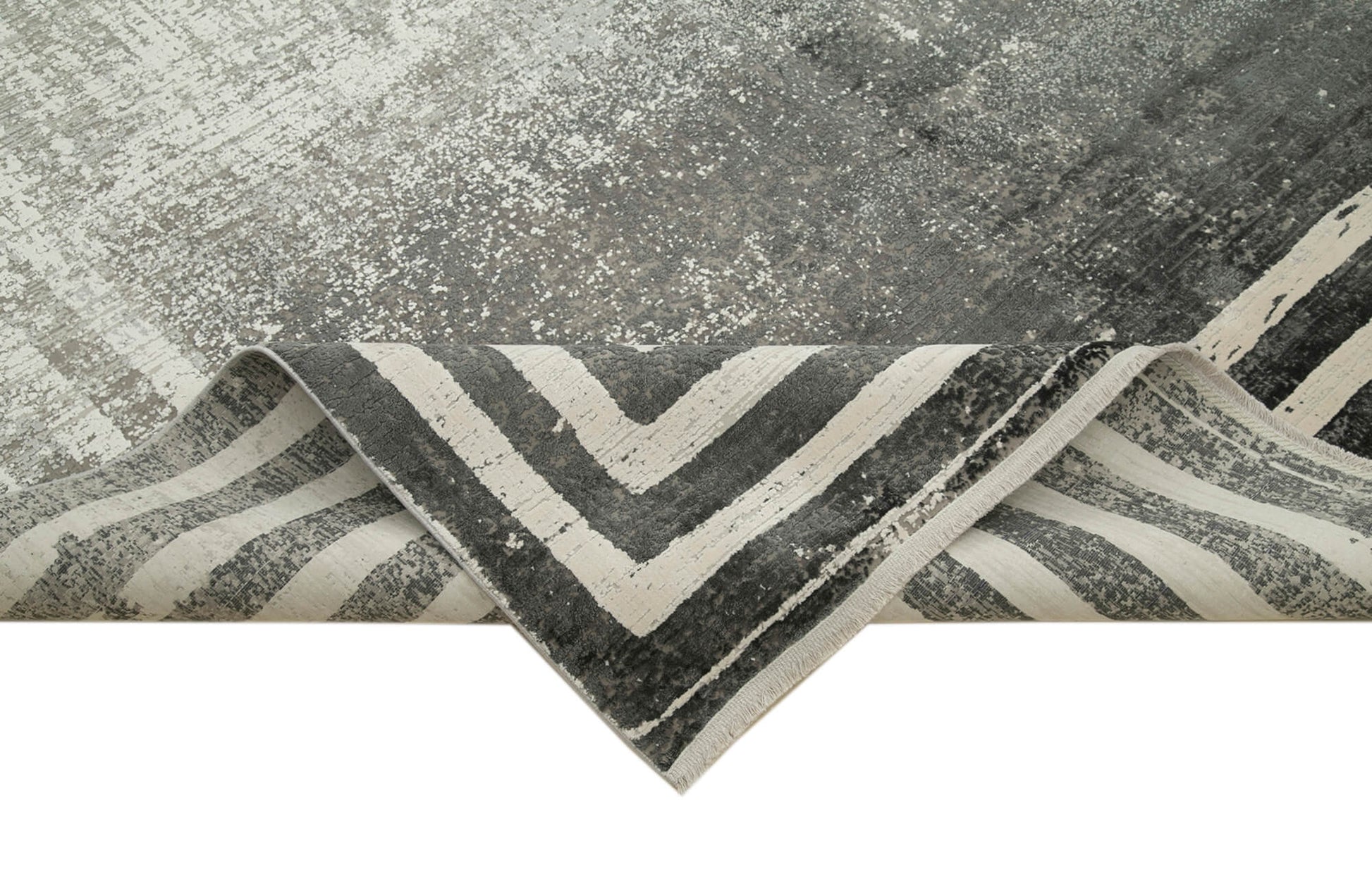 Soho VintageGri Eskitme Viskon Akrilik El Dokuma Halısı 240x340 Agacan