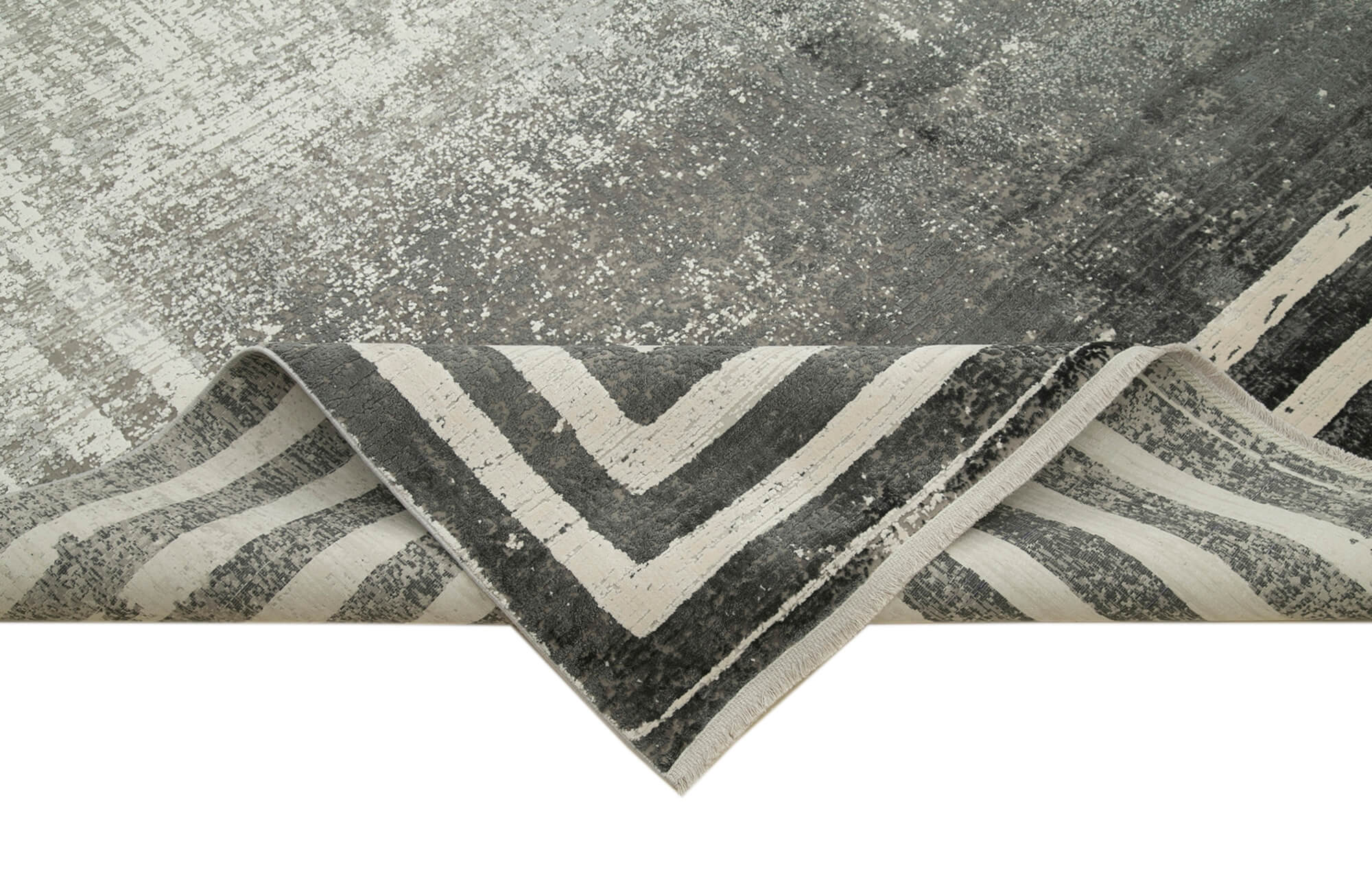 Soho VintageGri Eskitme Viskon Akrilik El Dokuma Halısı 240x340 Agacan