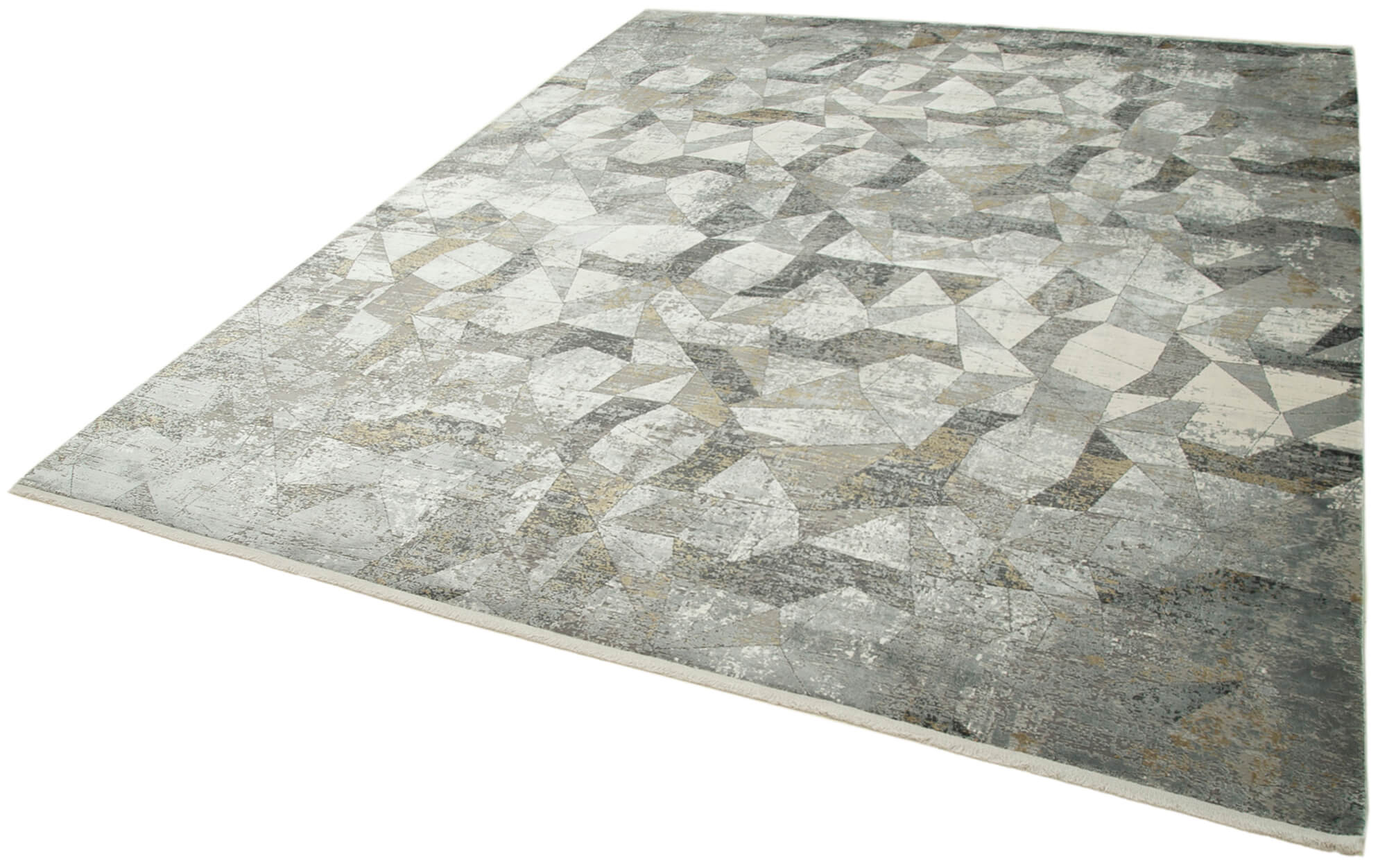 Soho VintageGri Eskitme Viskon Akrilik El Dokuma Halısı 236x297 Agacan