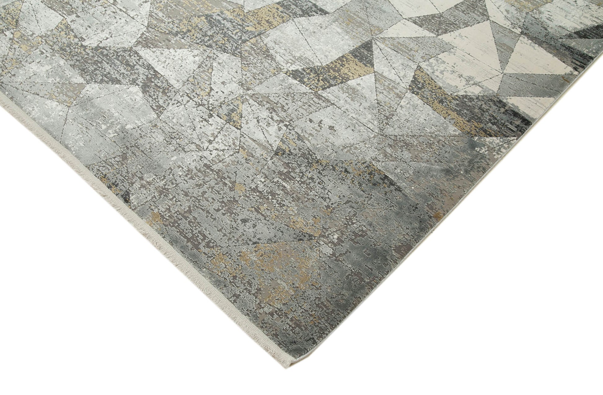 Soho VintageGri Eskitme Viskon Akrilik El Dokuma Halısı 236x297 Agacan