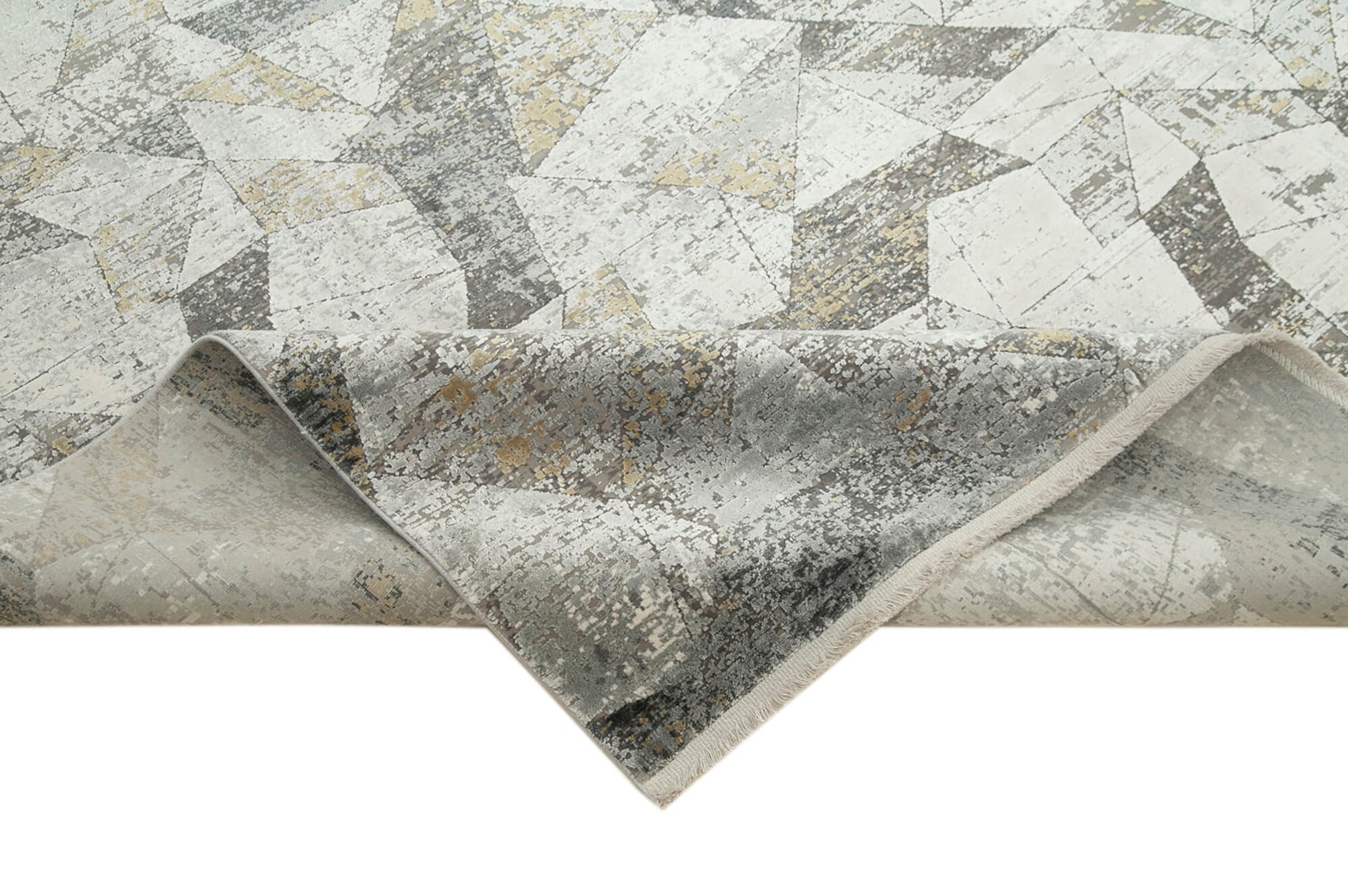 Soho VintageGri Eskitme Viskon Akrilik El Dokuma Halısı 236x297 Agacan