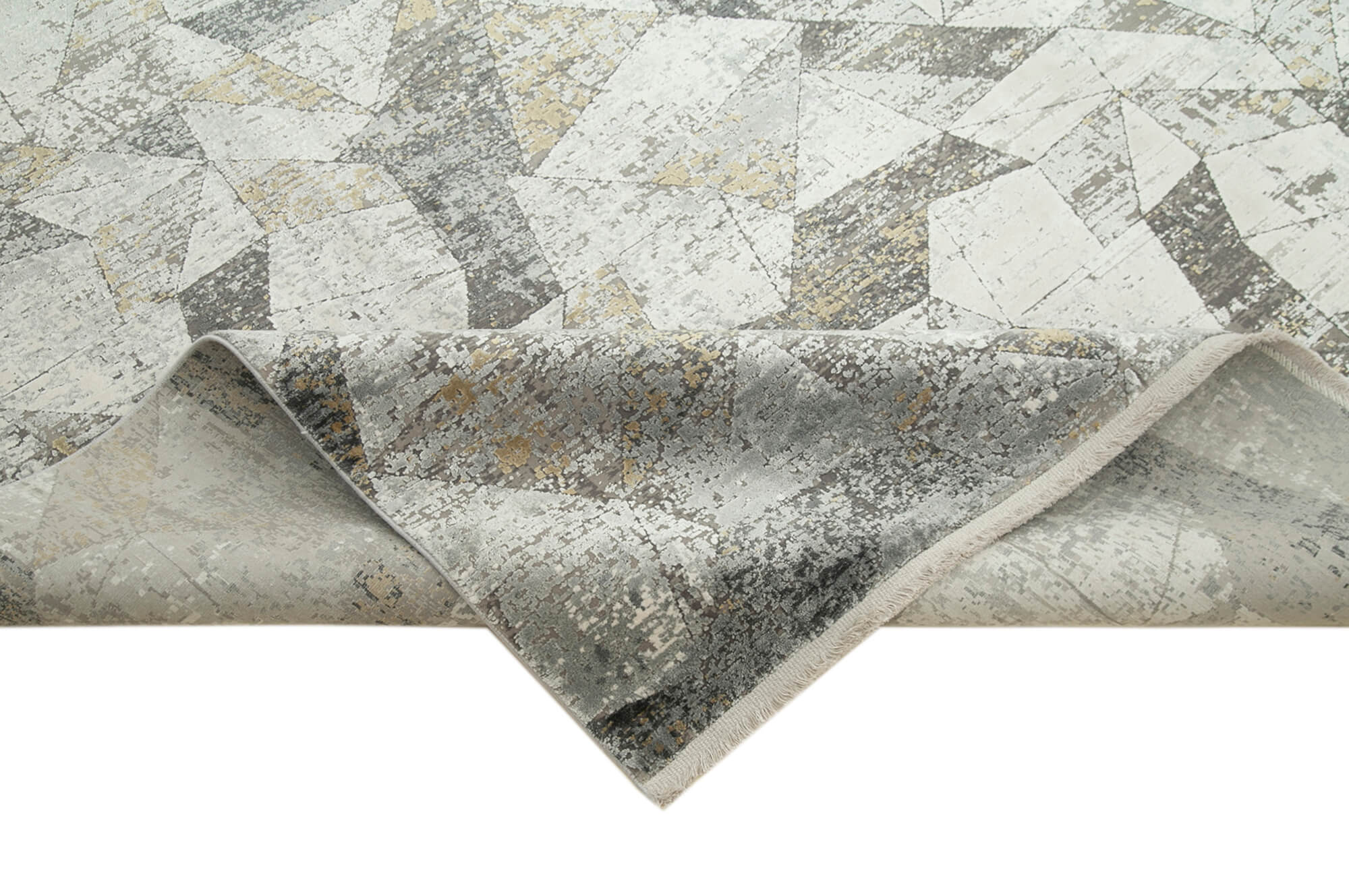 Soho VintageGri Eskitme Viskon Akrilik El Dokuma Halısı 236x297 Agacan