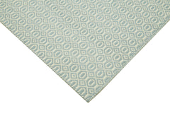 Nepal Geometric Mavi Geometrik Yün Pamuk El Dokuma Halısı 274x366 Agacan