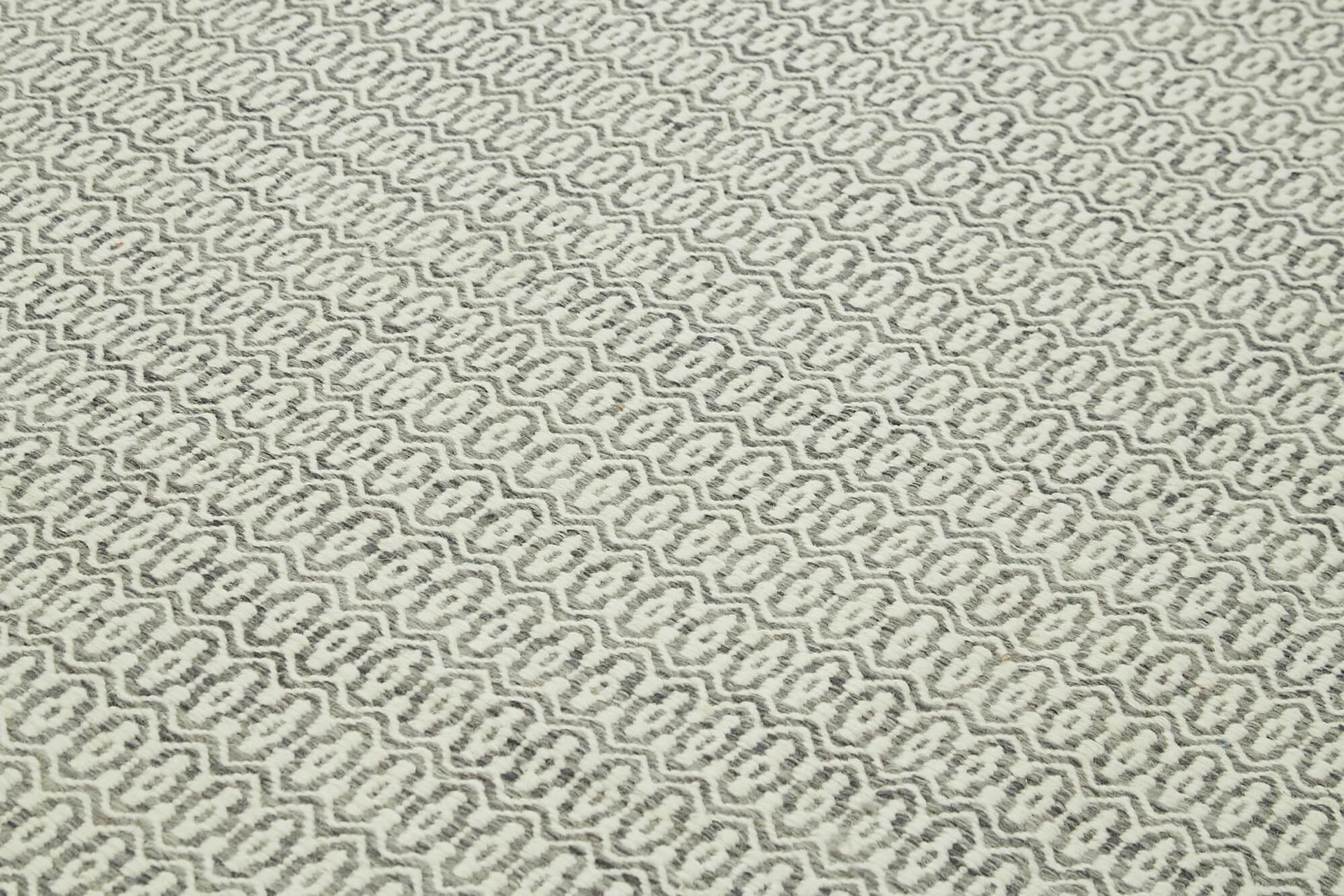 Nepal Geometric Gri Geometrik Yün Pamuk El Dokuma Halısı 274x366 Agacan