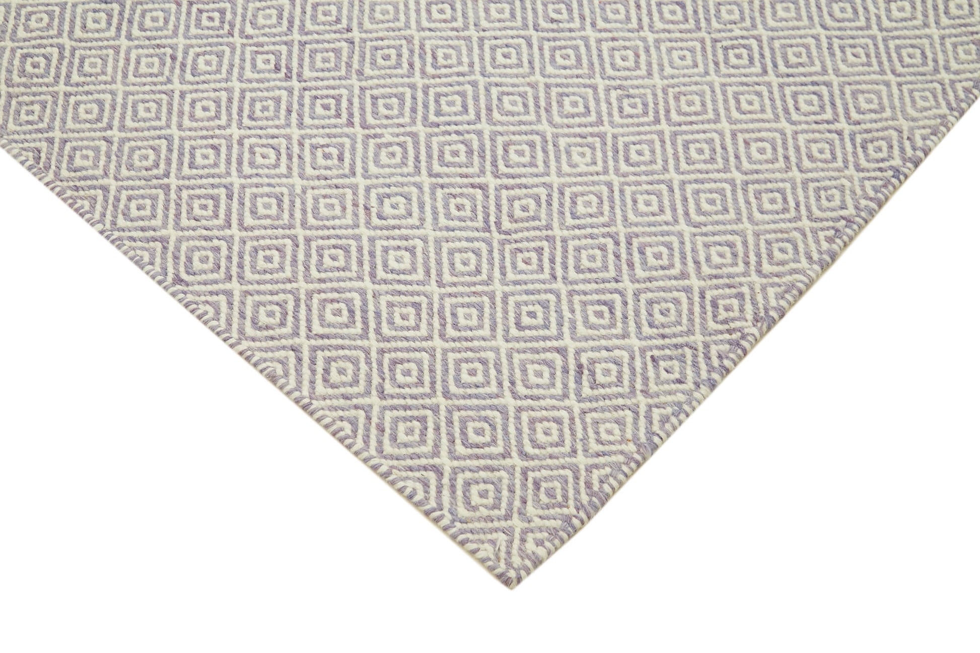 Nepal Geometric Mor Geometrik Yün Pamuk El Dokuma Halısı 274x366 Agacan