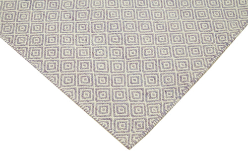 Nepal Geometric Mor Geometrik Yün Pamuk El Dokuma Halısı 274x366 Agacan