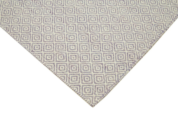 Nepal Geometric Mor Geometrik Yün Pamuk El Dokuma Halısı 274x366 Agacan