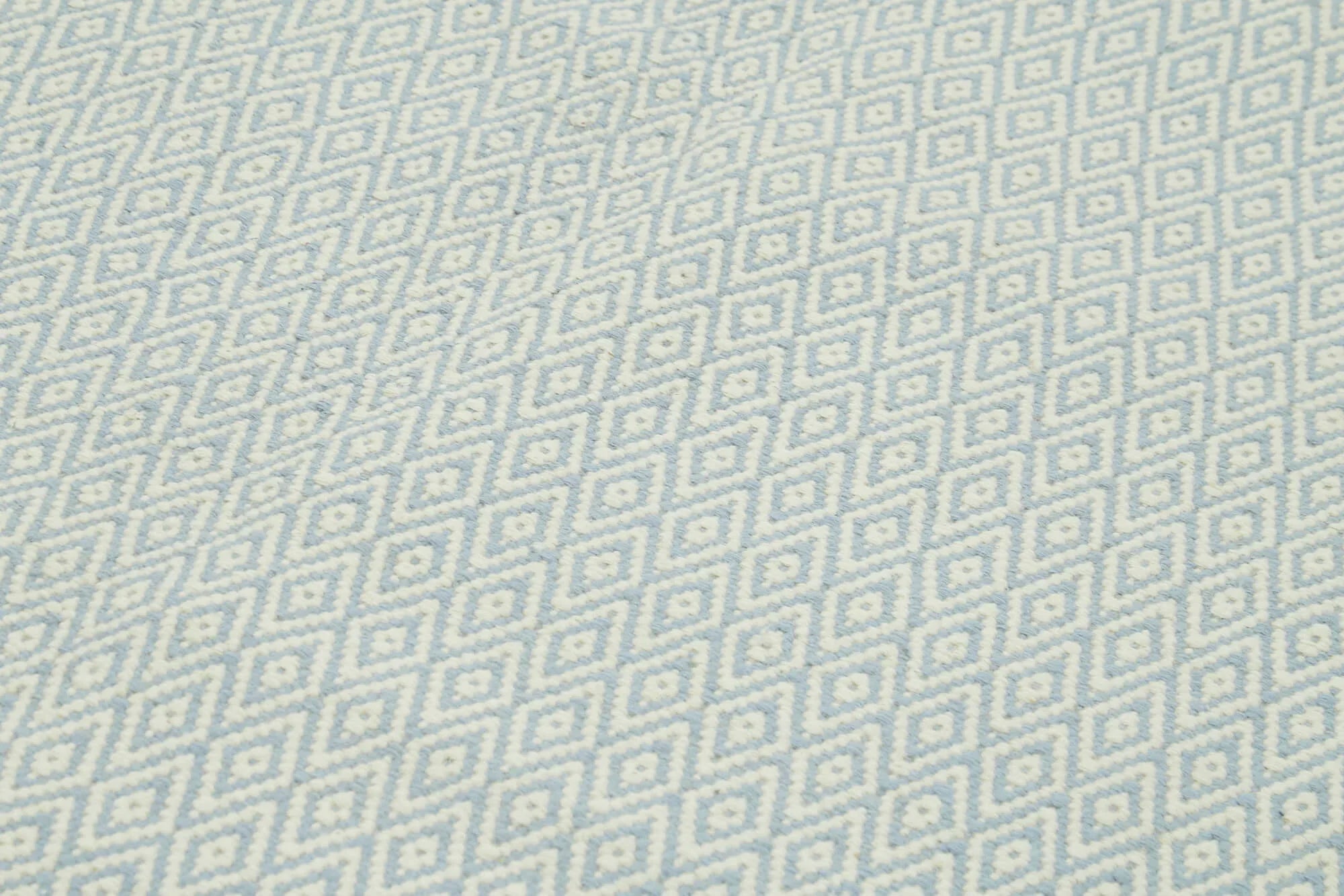 Nepal Geometric Mavi Geometrik Yün Pamuk El Dokuma Halısı 274x365 Agacan