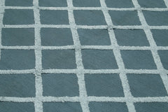 Nepal Geometric Mavi Geometrik Yün Pamuk El Dokuma Halısı 246x305 Agacan