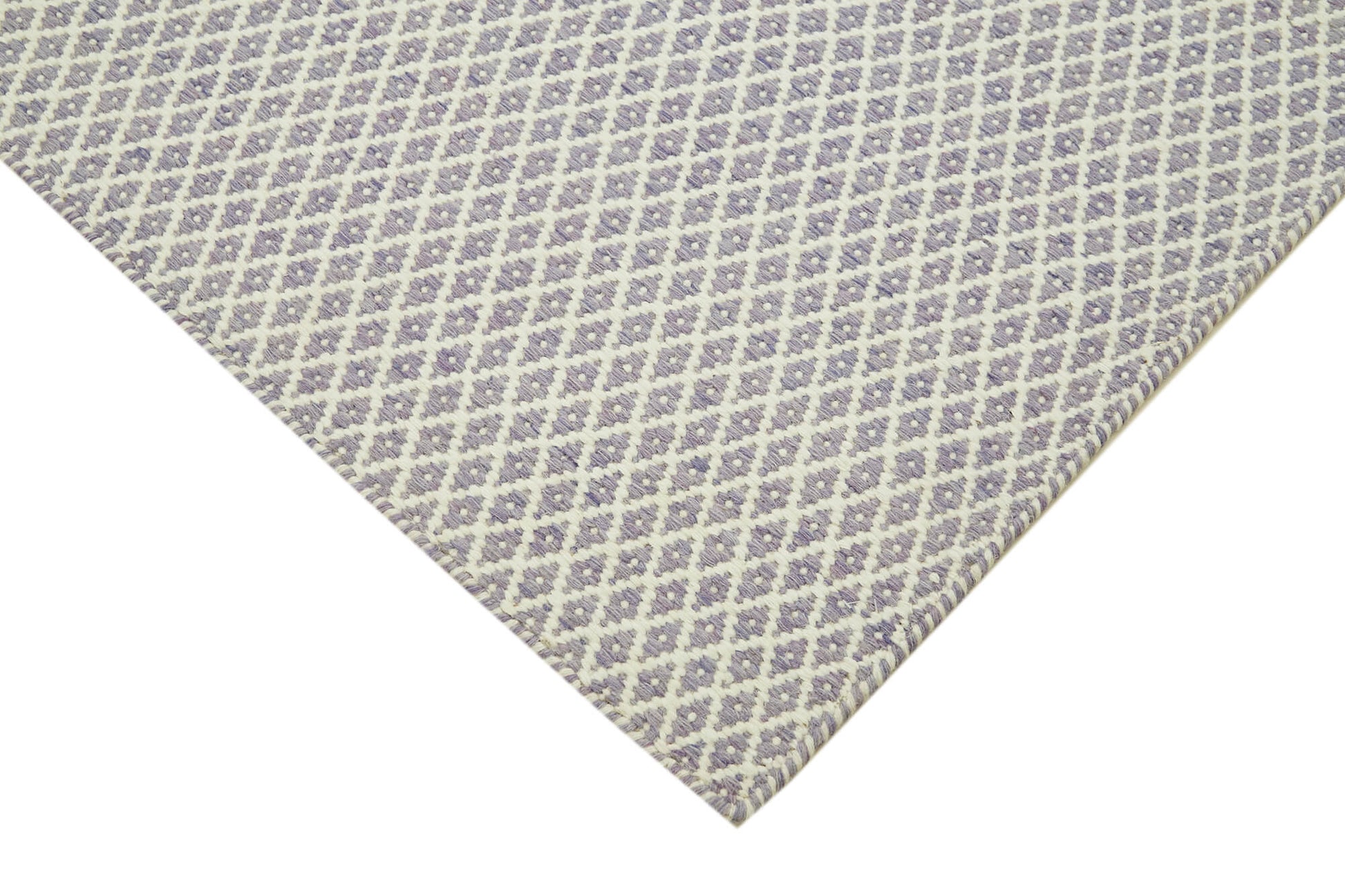 Nepal Geometric Mor Geometrik Yün Pamuk El Dokuma Halısı 246x305 Agacan