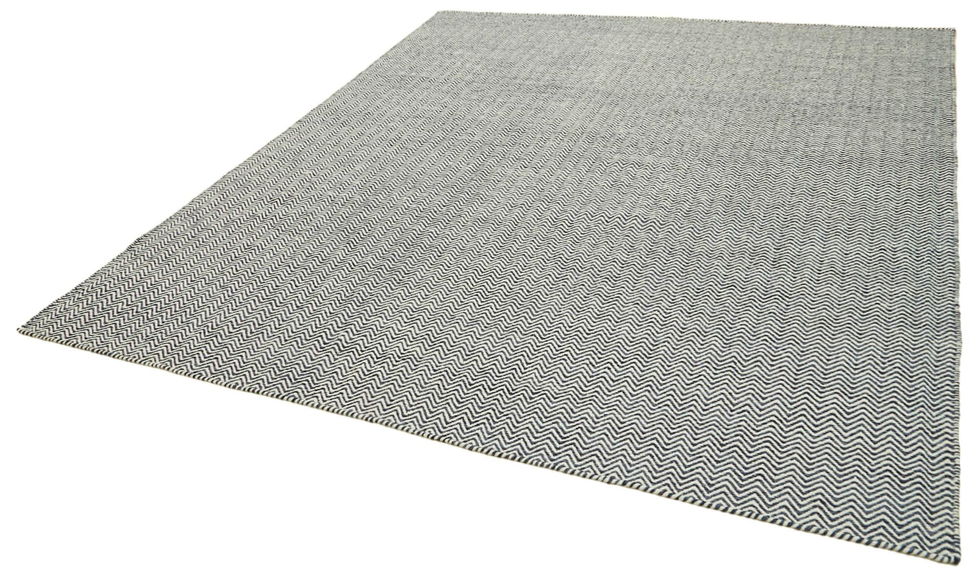 Nepal Geometric Gri Geometrik Yün Pamuk El Dokuma Halısı 244x305 Agacan