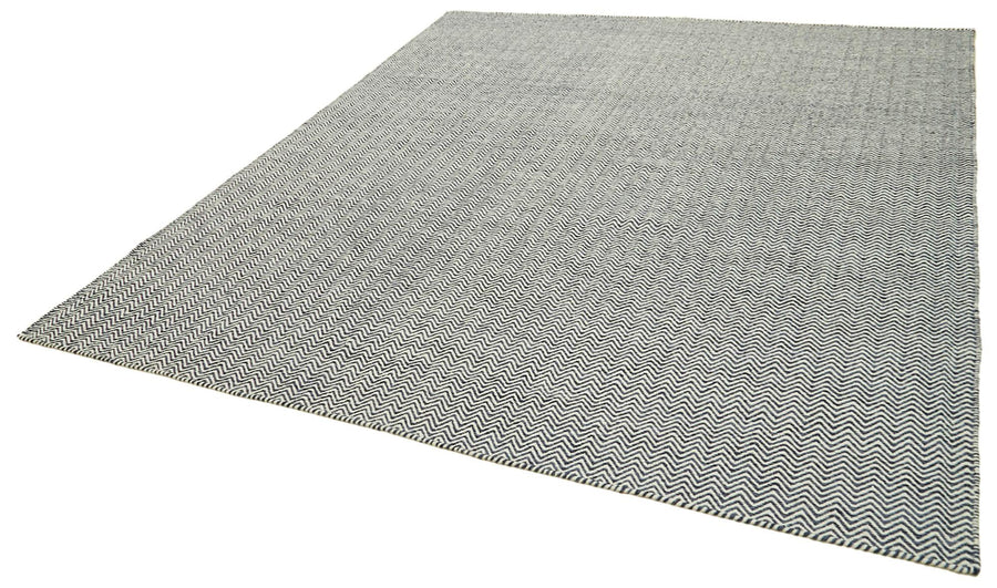 Nepal Geometric Gri Geometrik Yün Pamuk El Dokuma Halısı 244x305 Agacan