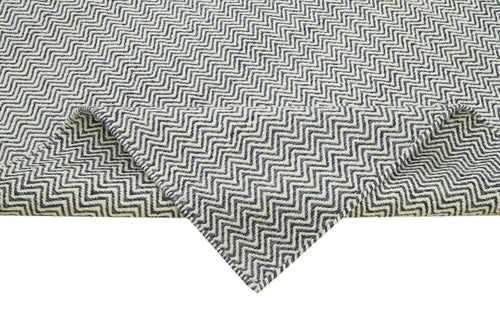 Nepal Geometric Gri Geometrik Yün Pamuk El Dokuma Halısı 244x305 Agacan