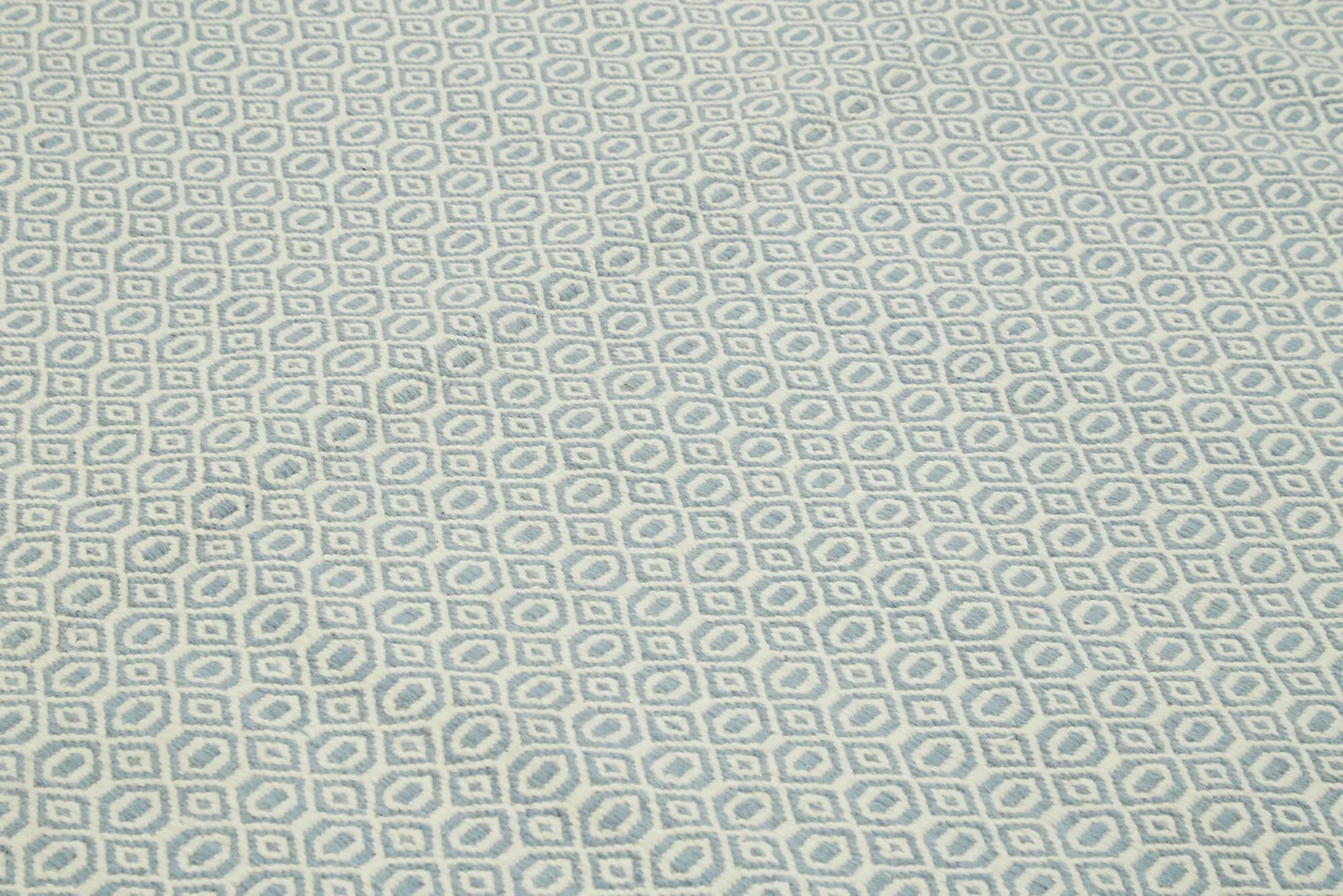 Nepal Geometric Mavi Geometrik Yün Pamuk El Dokuma Halısı 244x305 Agacan