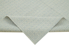 Nepal Geometric Mavi Geometrik Yün Pamuk El Dokuma Halısı 244x305 Agacan