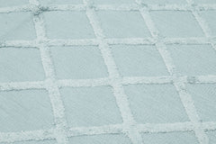 Nepal Geometric Mavi Geometrik Yün Pamuk El Dokuma Halısı 244x305 Agacan