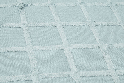 Nepal Geometric Mavi Geometrik Yün Pamuk El Dokuma Halısı 244x305 Agacan