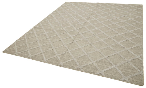 Nepal Geometric Kahverengi Geometrik Yün Pamuk El Dokuma Halısı 216x277 Agacan