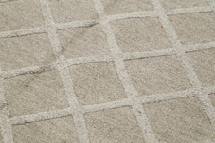 Nepal Geometric Kahverengi Geometrik Yün Pamuk El Dokuma Halısı 216x277 Agacan