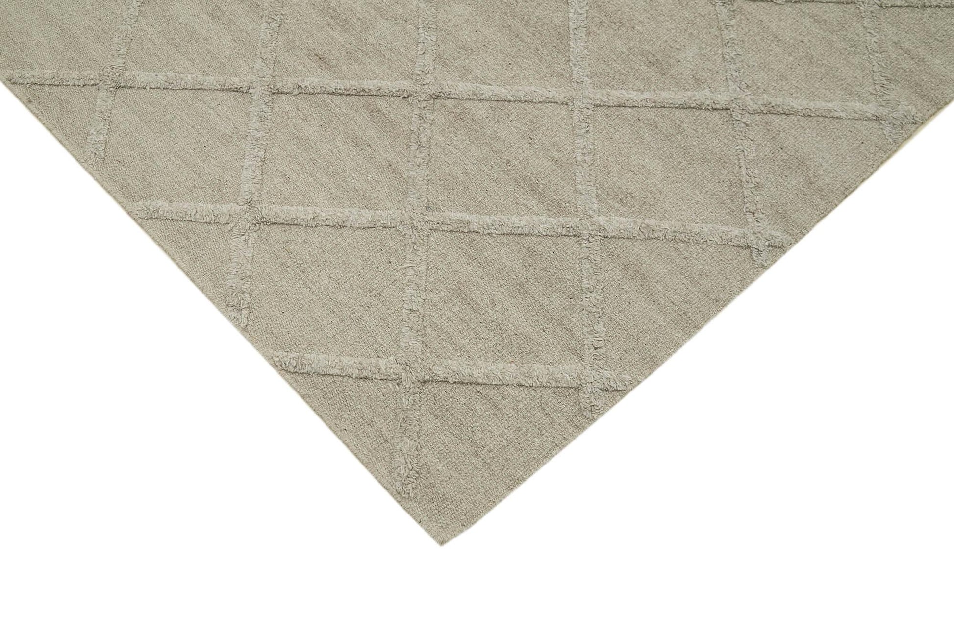 Nepal Geometric Kahverengi Geometrik Yün Pamuk El Dokuma Halısı 244x305 Agacan