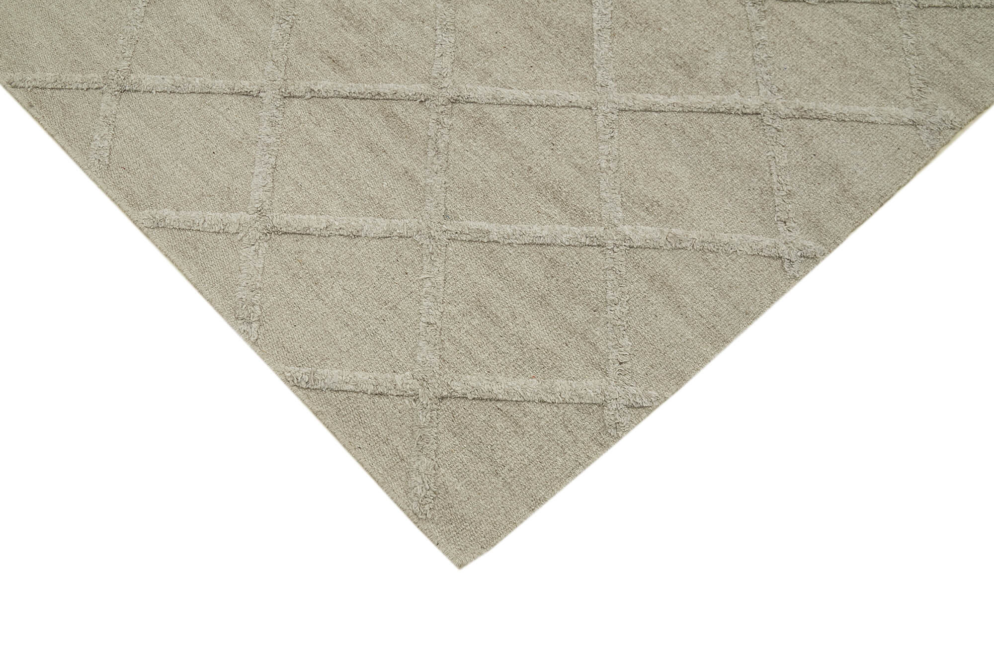 Nepal Geometric Kahverengi Geometrik Yün Pamuk El Dokuma Halısı 244x305 Agacan