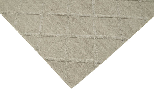 Nepal Geometric Kahverengi Geometrik Yün Pamuk El Dokuma Halısı 244x305 Agacan