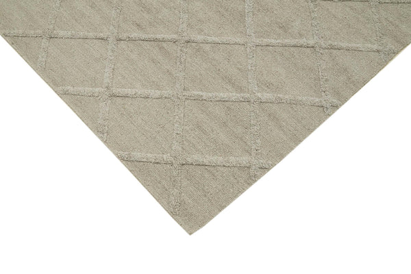 Nepal Geometric Kahverengi Geometrik Yün Pamuk El Dokuma Halısı 244x305 Agacan