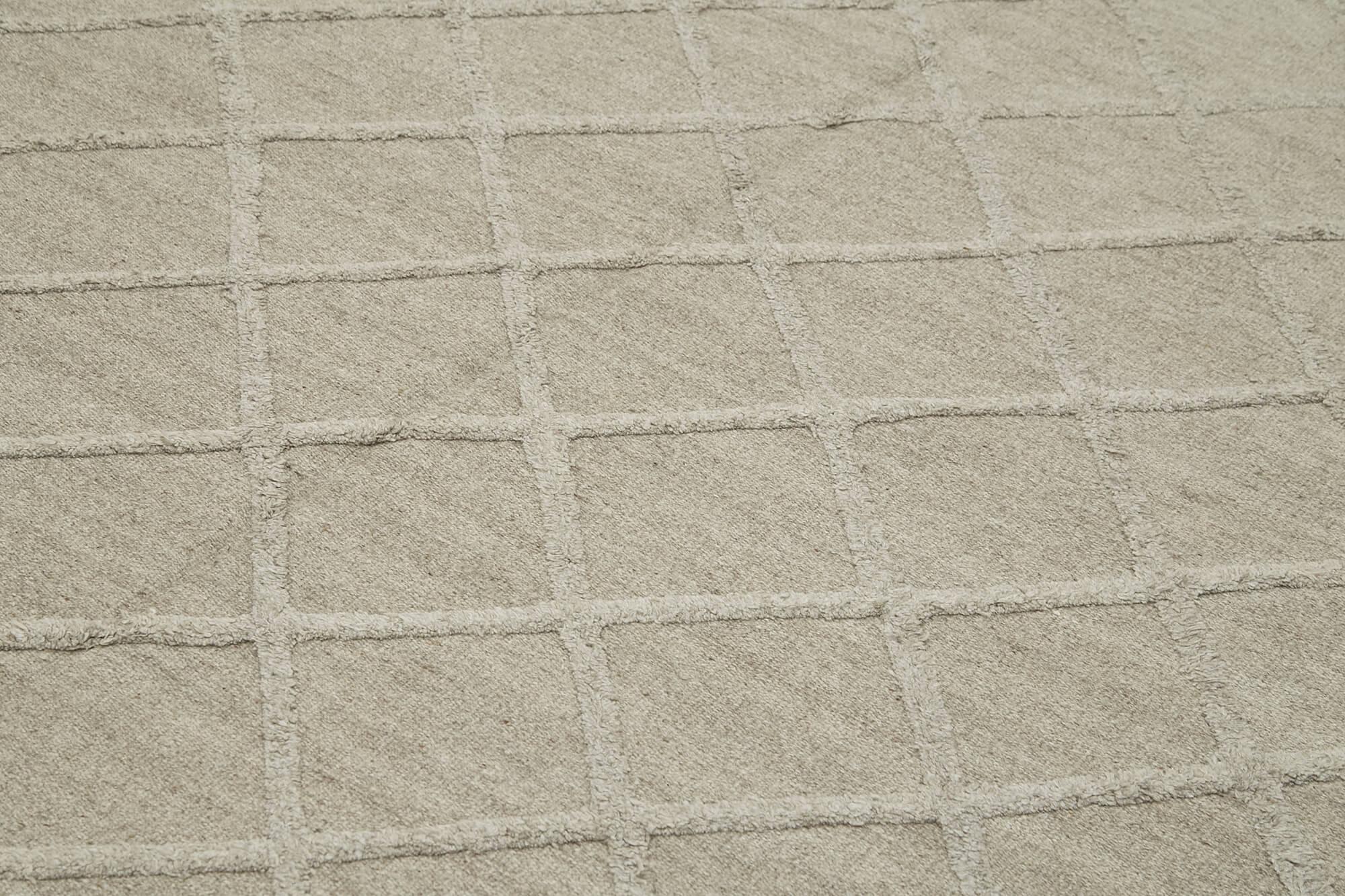 Nepal Geometric Kahverengi Geometrik Yün Pamuk El Dokuma Halısı 244x305 Agacan