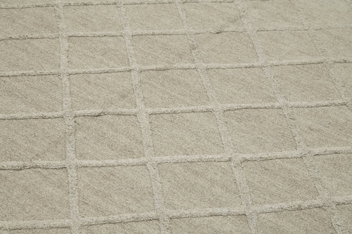 Nepal Geometric Kahverengi Geometrik Yün Pamuk El Dokuma Halısı 244x305 Agacan