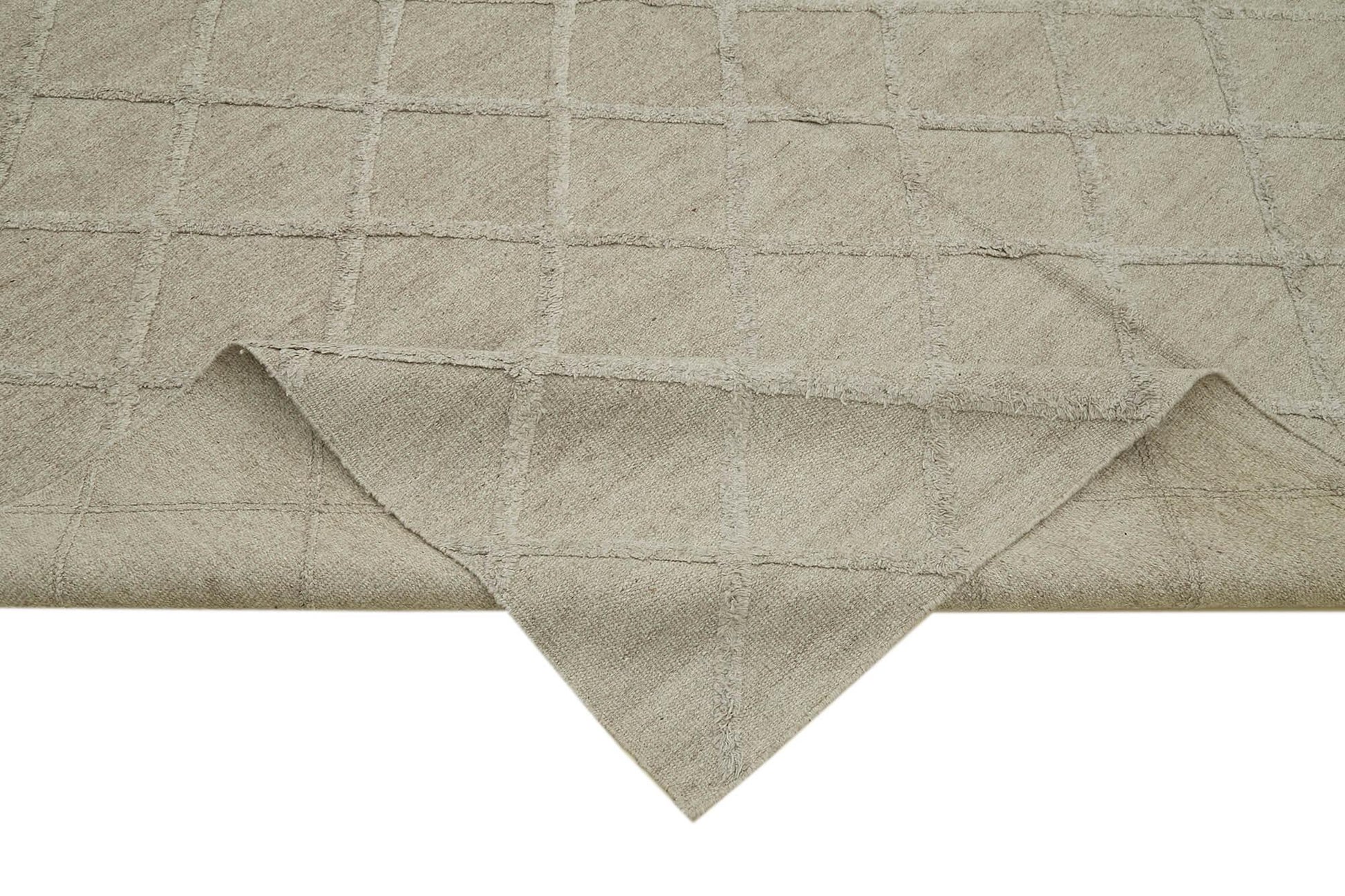 Nepal Geometric Kahverengi Geometrik Yün Pamuk El Dokuma Halısı 244x305 Agacan