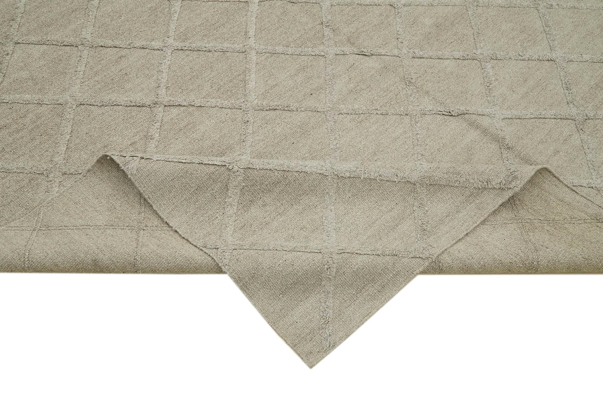 Nepal Geometric Kahverengi Geometrik Yün Pamuk El Dokuma Halısı 244x305 Agacan