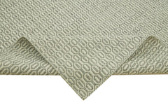 Nepal Geometric Gri Geometrik Yün Pamuk El Dokuma Halısı 244x305 Agacan