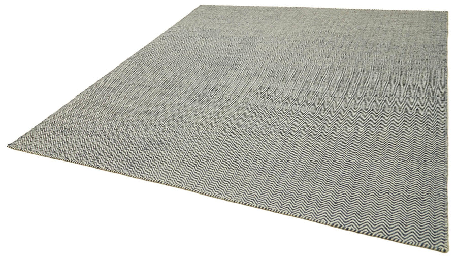 Nepal Geometric Gri Geometrik Yün Pamuk El Dokuma Halısı 246x305 Agacan