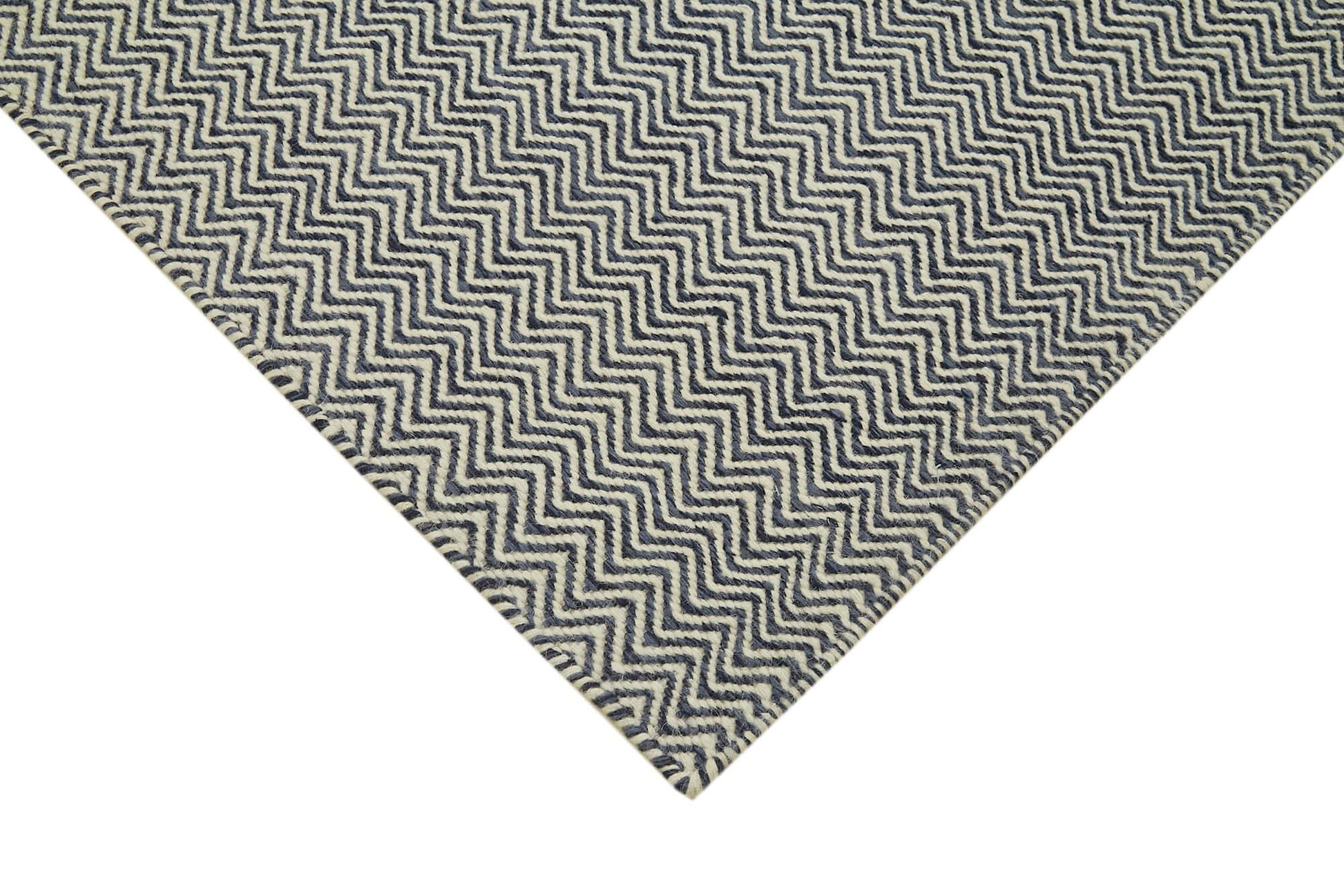Nepal Geometric Gri Geometrik Yün Pamuk El Dokuma Halısı 246x305 Agacan