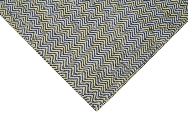 Nepal Geometric Gri Geometrik Yün Pamuk El Dokuma Halısı 246x305 Agacan